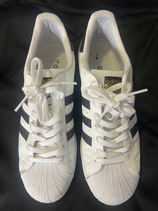 adidas Other - adidas men’s size 11 White Sneakers with Black Stripes and Gold Accent